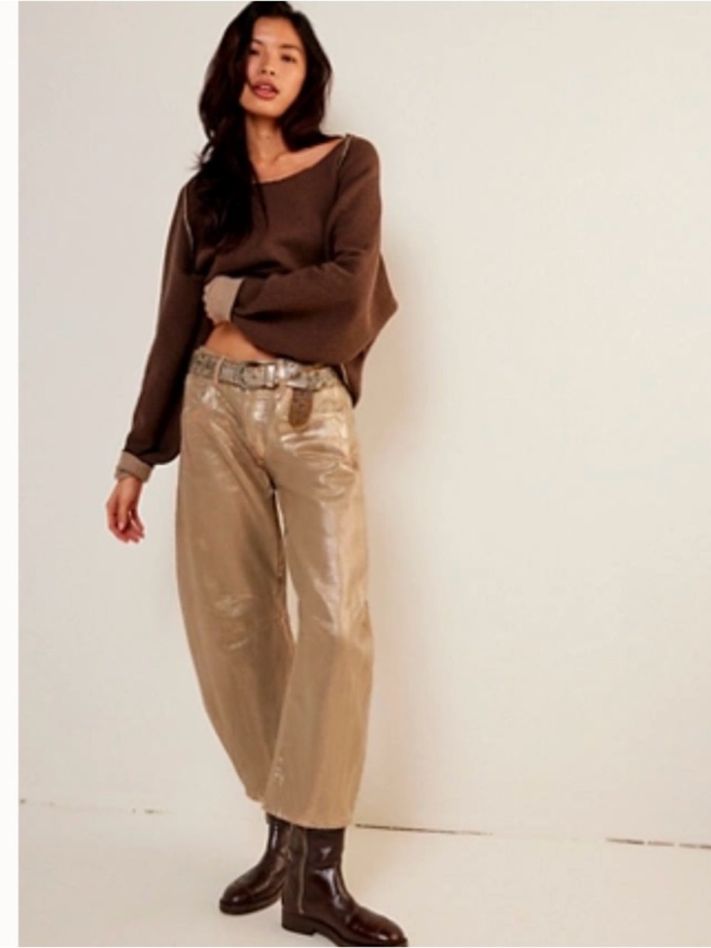We The Free Good Luck Champagne Barrel Jeans